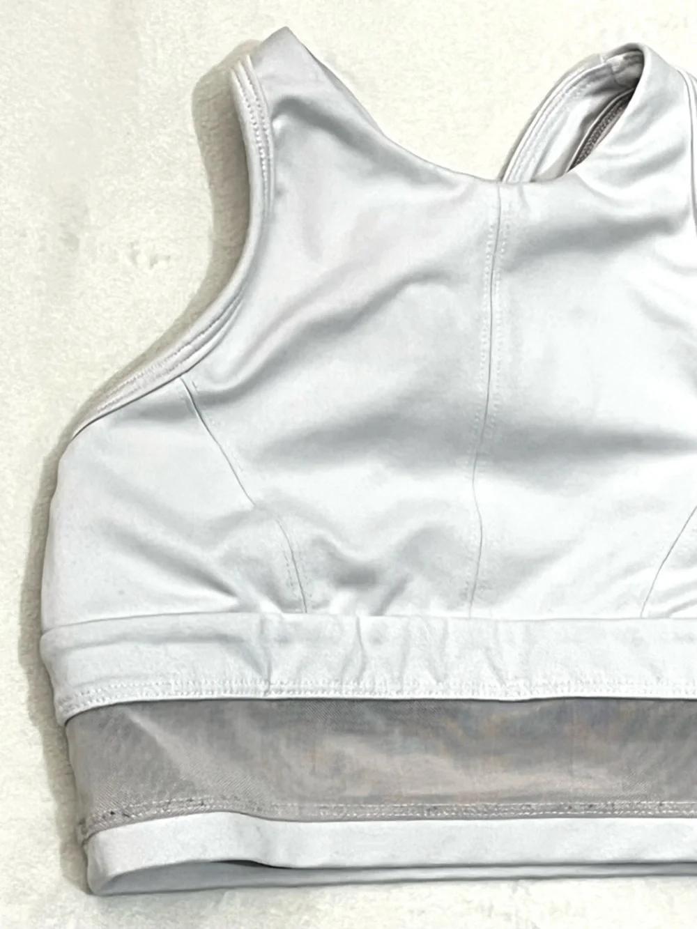 Jo+Jax Youth White High-Neck Premium Dance + Activewear Performance Sports Bra